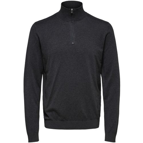 Pull Berg Half Zip Cardigan Antraciet - Selected - Modalova