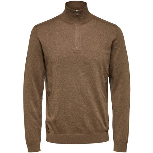 Pull Berg Half Zip Cardigan Teak - Selected - Modalova