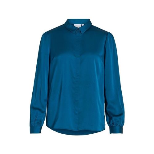 Blouses Noos Ellette Satin Shirt - Moroccan Blue - Vila - Modalova