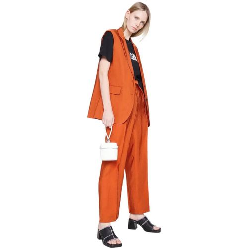 Pantalons large Pantalon classique en terre cuite - Karl Lagerfeld - Modalova