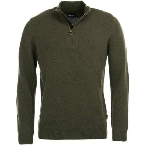 Sweat-shirt Pull camionneur à coudières kaki en laine - Barbour - Modalova