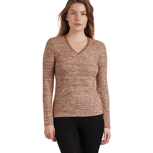 T-shirt Top manches longues col V Puntilla - Admas - Modalova