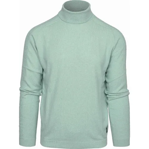 Sweat-shirt Pull Col Roulé Vert Clair - Blue Industry - Modalova