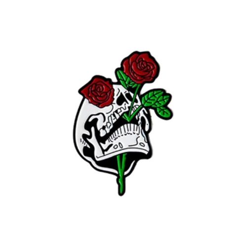 Broches Pin's tête de mort et roses rouges - Clj Charles Le Jeune - Modalova
