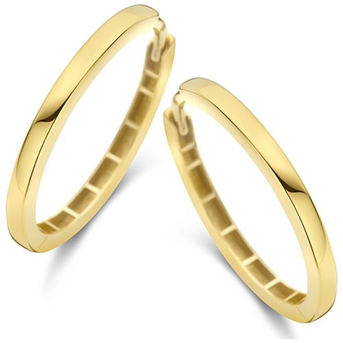 Boucles oreilles Créoles ruban en or jaune 750/1000 - Brillaxis - Modalova