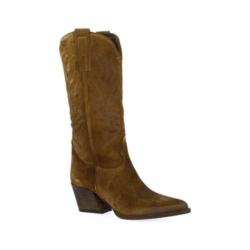 Bottes Bottes cuir velours tabac - Gaia Shoes - Modalova