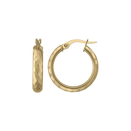 Boucles oreilles Créoles martelées or jaune 18 carats 20 mm - Brillaxis - Modalova