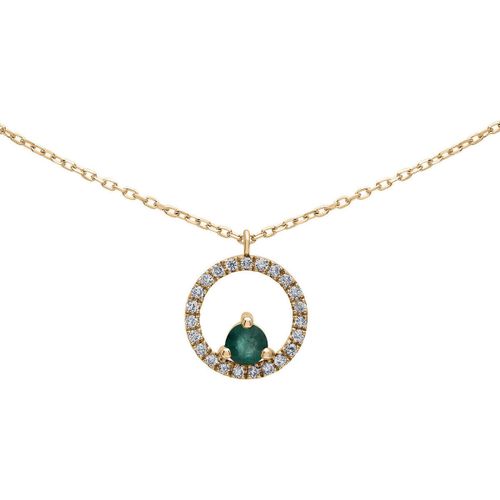 Collier Collier cercle or diamants émeraude - Brillaxis - Modalova