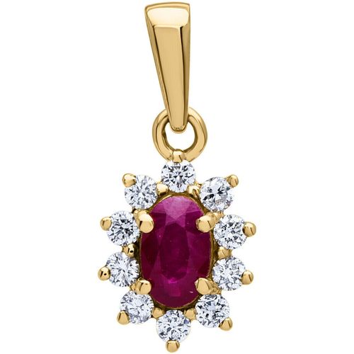 Pendentifs Pendentif marguerite or rubis diamants - Brillaxis - Modalova