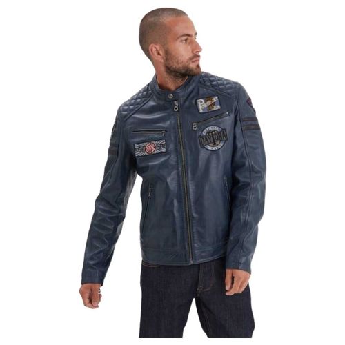 Blouson Blouson en cuir Ref 61168 bleu - Daytona - Modalova