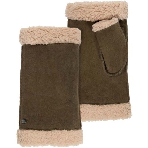 Gants Mitaines en cuir de chèvre velours, doublés imitation fourrure - Isotoner - Modalova