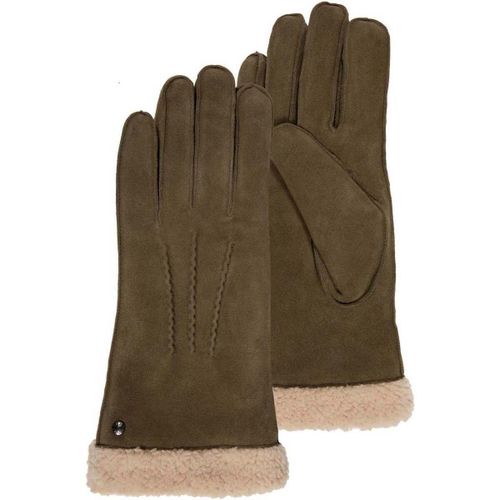 Gants Gants en cuir de chèvre velours, doublés en imitation fourrure - Isotoner - Modalova