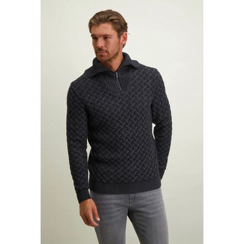 Sweat-shirt Pull Half Zip Marine Mélanger - State Of Art - Modalova