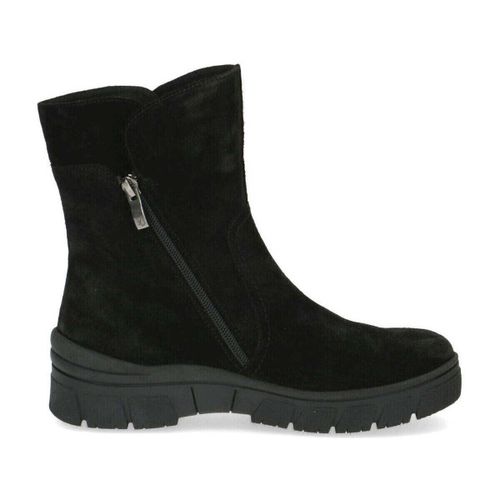 Bottines black suede casual closed booties - Caprice - Modalova