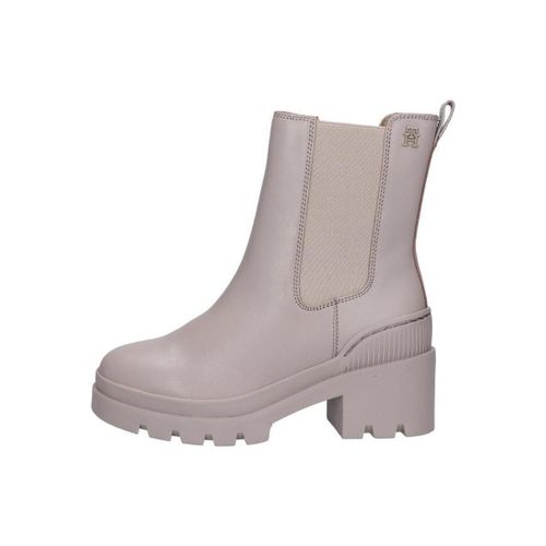 Bottes FW0FW07761 LEATHER MID HEEL BOOT - Tommy Hilfiger - Modalova
