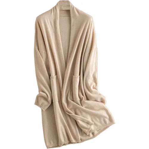 Gilet Gilet long 100% pur cachemire - Beige - Chikooparis - Modalova