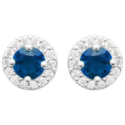 Boucles oreilles Boucles d'oreilles argent rhodié OZ bleu - Brillaxis - Modalova