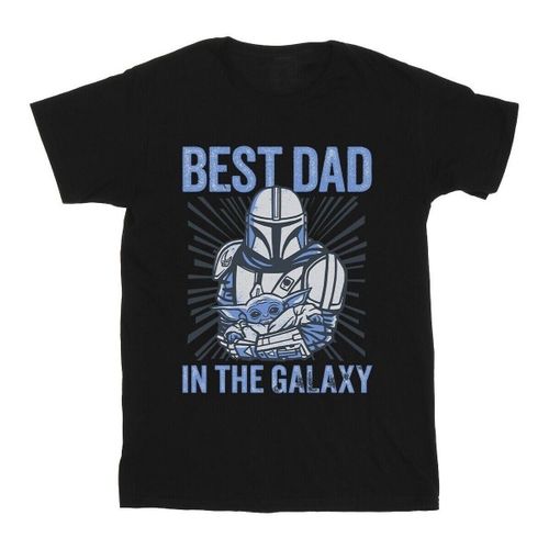 T-shirt Mandalorian Best Dad Galaxy - Disney - Modalova