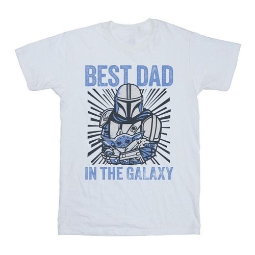 T-shirt Mandalorian Best Dad Galaxy - Disney - Modalova