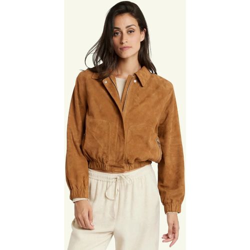 Veste CLOTILDE GOAT SUEDE COGNAC - Serge Pariente - Modalova