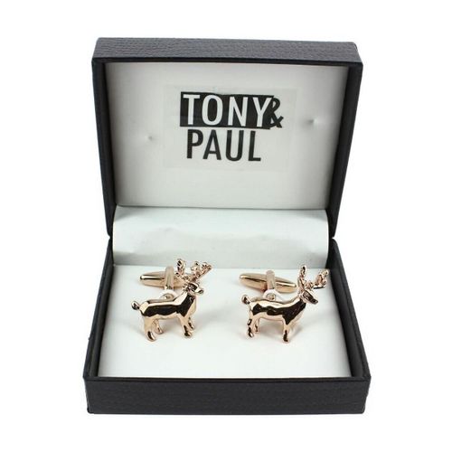 Boutons de manchettes Boutons de manchette cerf majestueux doré Jaune doré - Tony & Paul - Modalova