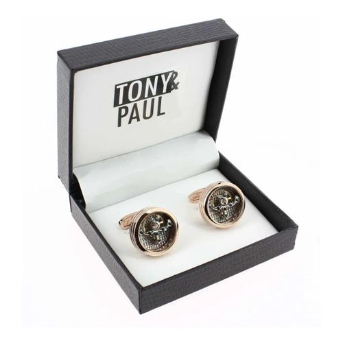 Boutons de manchettes Boutons de manchette mécanisme de montre Montreux Or rose - Tony & Paul - Modalova