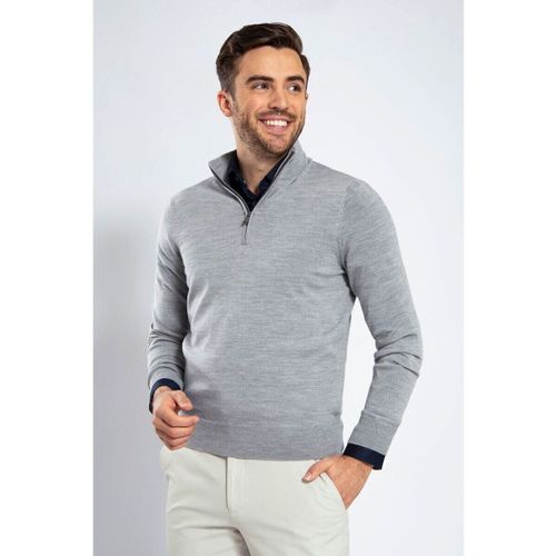 Pull Merino Half Zip Sweater Gris - Suitable - Modalova