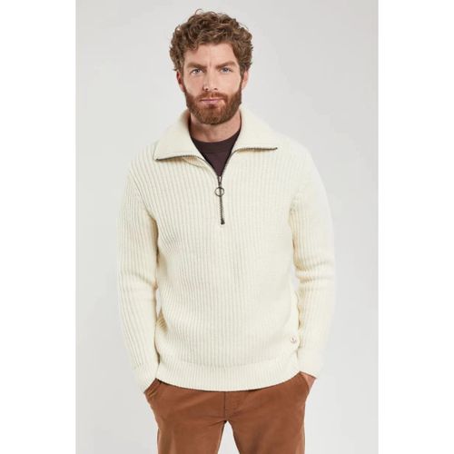Pull Camionneur Pull Demi-Zip en Laine Écru - Armor Lux - Modalova