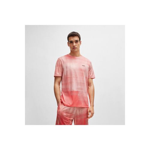T-shirt T-SHIRT REGULAR FIT ROUGE EN MESH IMPRIMÉ AVEC LOGO TEE - BOSS - Modalova