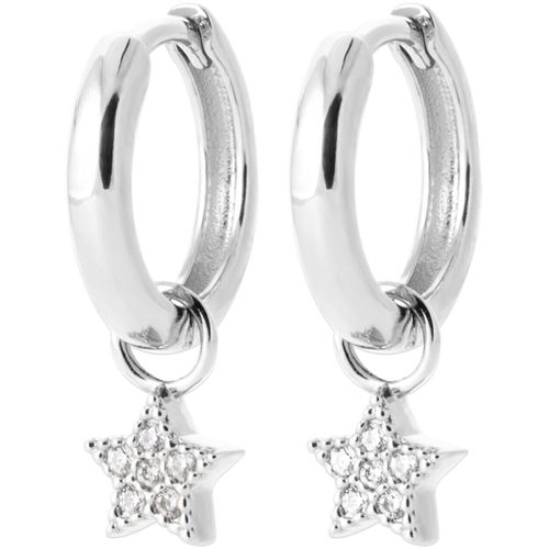 Boucles oreilles Créoles argent et pampille étoile - Brillaxis - Modalova