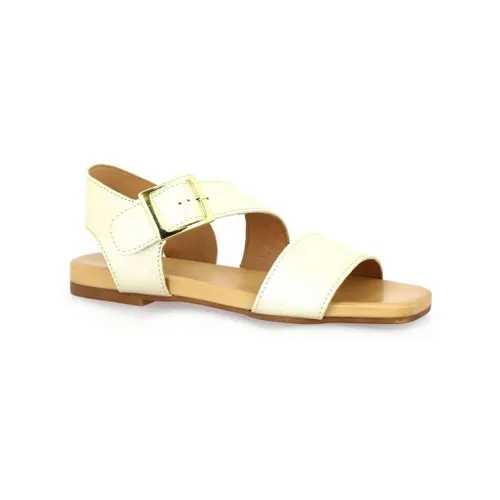Sandales Creat Nu pieds cuir laminé champagne - Creator - Modalova