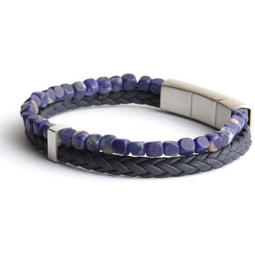 Bracelets Bracelet sodalite/cuir bleu M/L - Gemini - Modalova