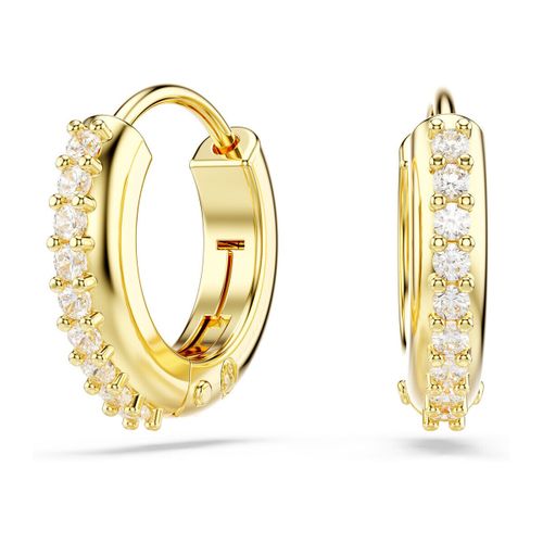 Boucles oreilles Créoles Matrix dorées format mini - Swarovski - Modalova