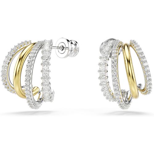 Boucles oreilles Créoles Hyperbola bicolores - Swarovski - Modalova