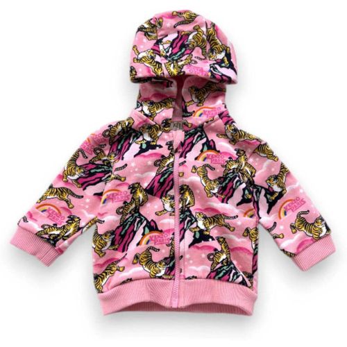 Sweatshirts à capuche Sweat zippé rose avec tignes imprimés - Kenzo - Modalova