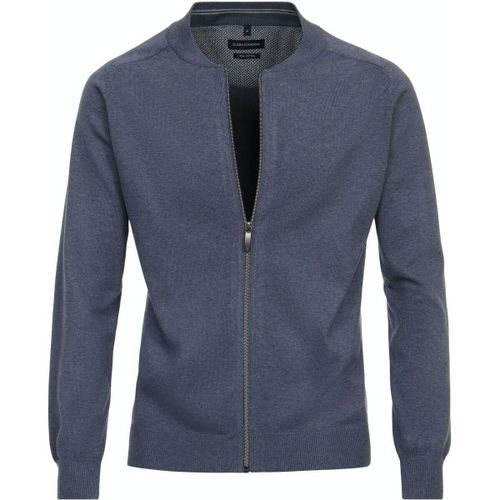 Sweat-shirt Cardigan Zippé Bleu - Casamoda - Modalova