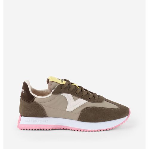 Baskets basses BASKET COSMOS NYLON CROÛTE DE CUIR SEMELLE CRANTÉE 1134110 - Victoria - Modalova