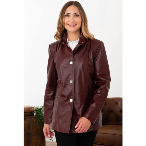 Veste ELISABETH AGNEAU PERLE BORDEAUX - Cityzen - Modalova