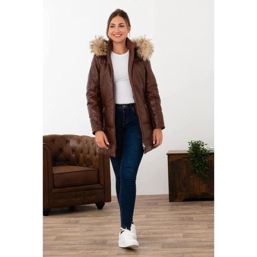 Veste ANOUK HOOD LAMB ORION COGNAC - Rose Garden - Modalova