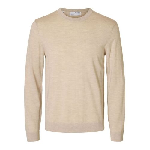 T-shirts sport 16094647 TRAY MERINO CREW-OATMEAL MELANGE - Selected - Modalova