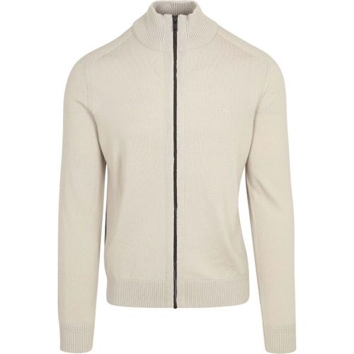Sweat-shirt cardigan Avac en laine mélangée greige - BOSS - Modalova