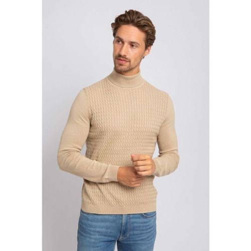 Sweat-shirt pull col roulé torsadé beige - Suitable - Modalova