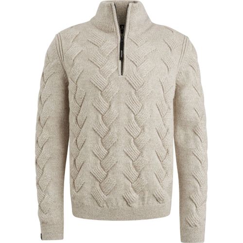 Sweat-shirt Pull Demi-Zip Structuré Mélange Laine Écru - Vanguard - Modalova