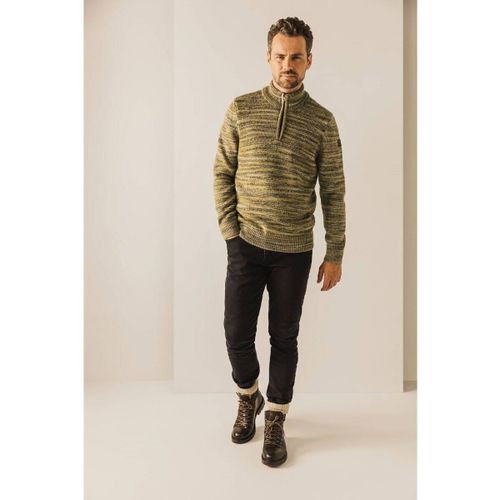 Sweat-shirt Pull Half Zip Jaune Chiné - State Of Art - Modalova