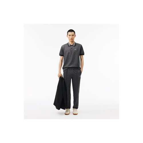 T-shirt POLO NOIR MOTIF MONOGRAMME CLASSIC FIT A COL CONTRAS - Lacoste - Modalova