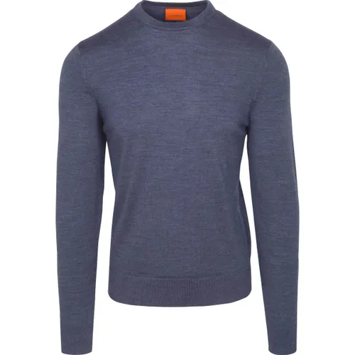 Sweat-shirt Pull Laine Mérinos Bleu Denim - Suitable - Modalova