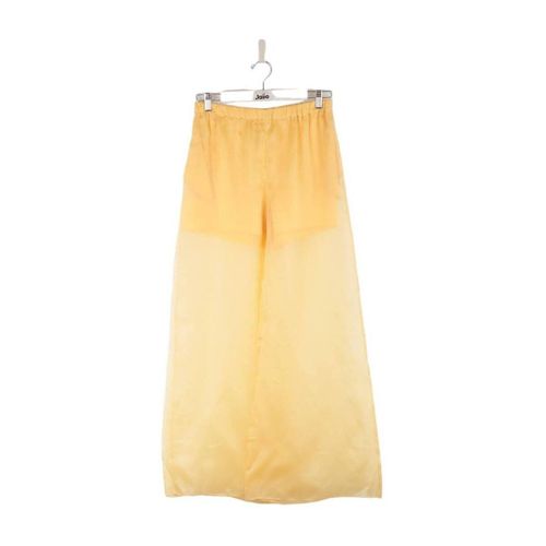 Pantalon Pantalon droit en soie jaune - Alexis Mabille - Modalova