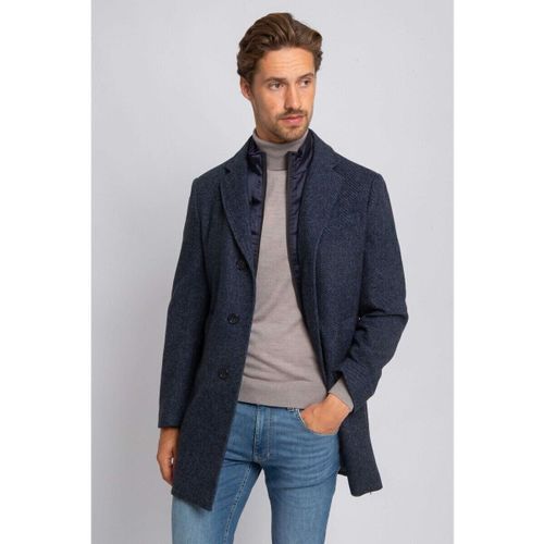 Veste Manteau Mix Laine Twill Bleu Foncé - Suitable - Modalova