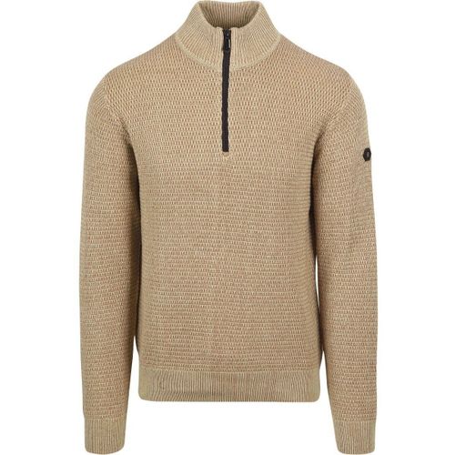 Sweat-shirt Pull Demi-Zip Mélange Structure Beige - No Excess - Modalova