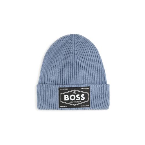 Bonnet BONNET EN TRICOT DOUBLÉ BLEU POUR BÉBÉ - BOSS - Modalova